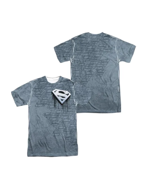 Superman Drip And Repeat (front/back Print) Short Sleeve 100% Poly Crew Tee / T-shirt