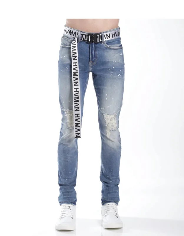 Strat Super Skinny Fit Jeans With White Belt