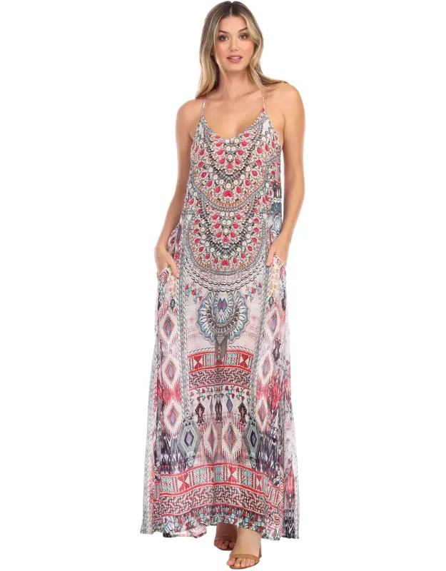 Lizzy T-back Maxi Dress With V-neckline