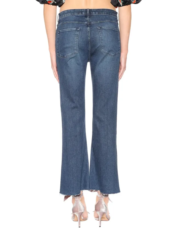 3 X 1 Cropped Jeans Fringed Edges With Fringed Hem And Belt Loops