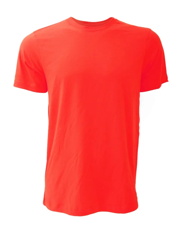 Canvas Jersey Crew Neck Short Sleeve T-shirt - Ribbed Neckline, Slim Fit