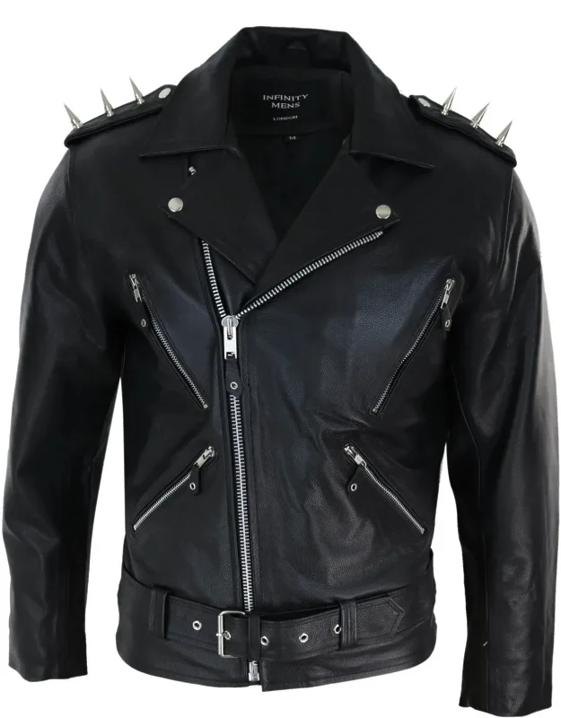 Cross Zip Biker Motorcycle Jacket