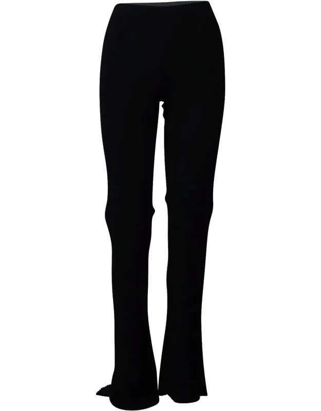 Slim Fit Semi Bell Bottom Striped Leggings