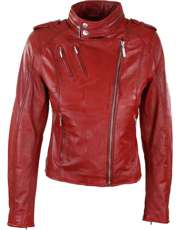 Genuine Leather Biker Jacket With Velvet Lining