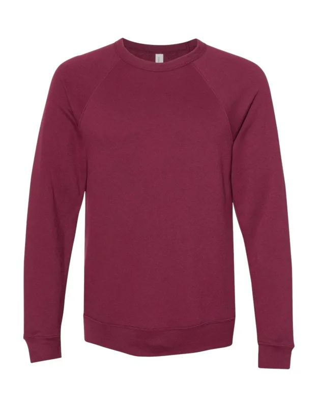 Fleece Raglan Sweatshirt - Pre-shrunk, Crew Neck