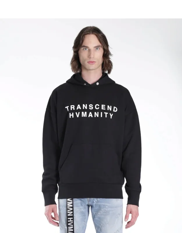 Pullover Sweatshirt With Snap Button Closure And Brain Print