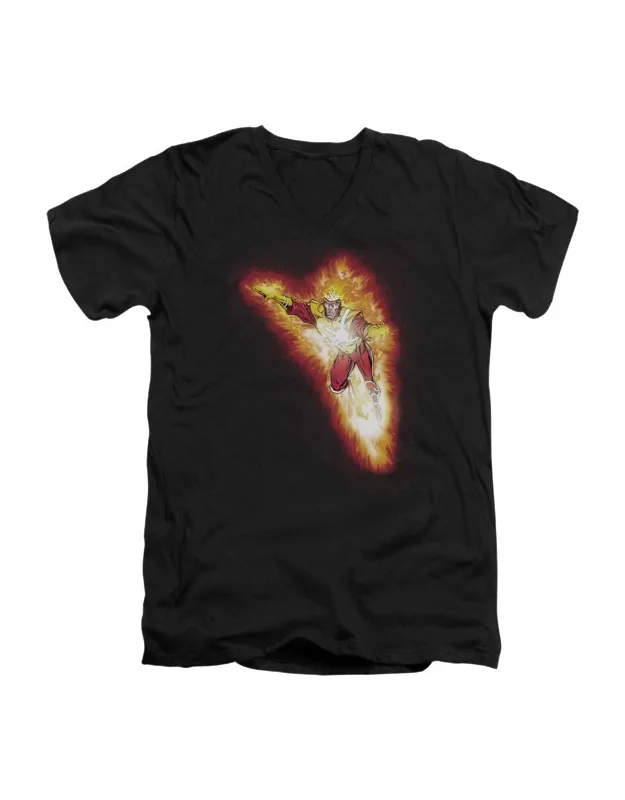 Justice League Of America Firestorm Blaze V Neck T-shirt