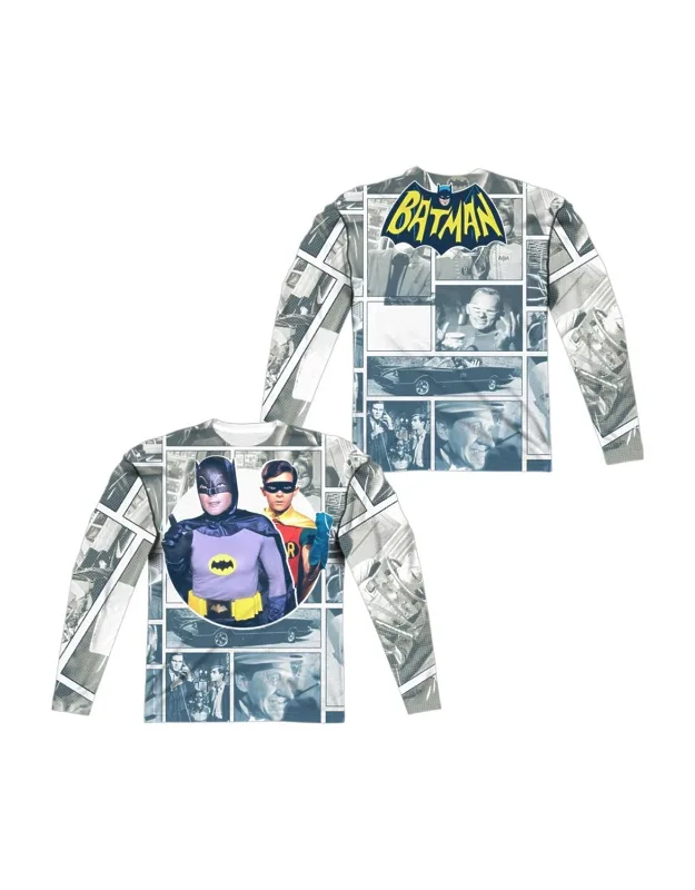 Batman Classic Tv 60s Panels Long Sleeve Crew Tee