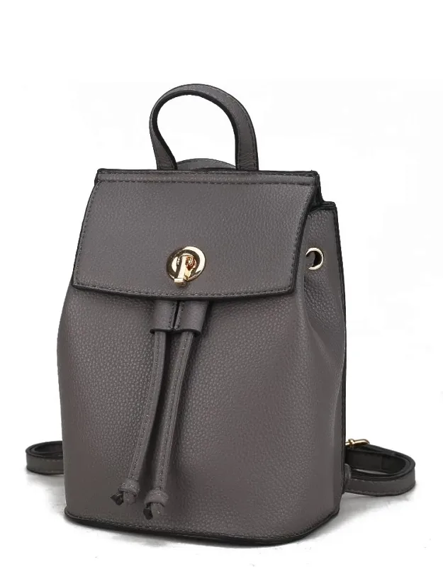 Serafina Vegan Leather Backpack With High-quality Pebble Vegan Leather And Polished Gold-tone Embellishment