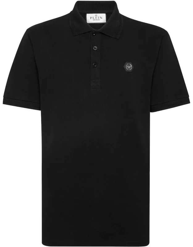 Polo Shirt Ss With Iconic Gothic-style Lettering Print And Pp Hexagon Patch