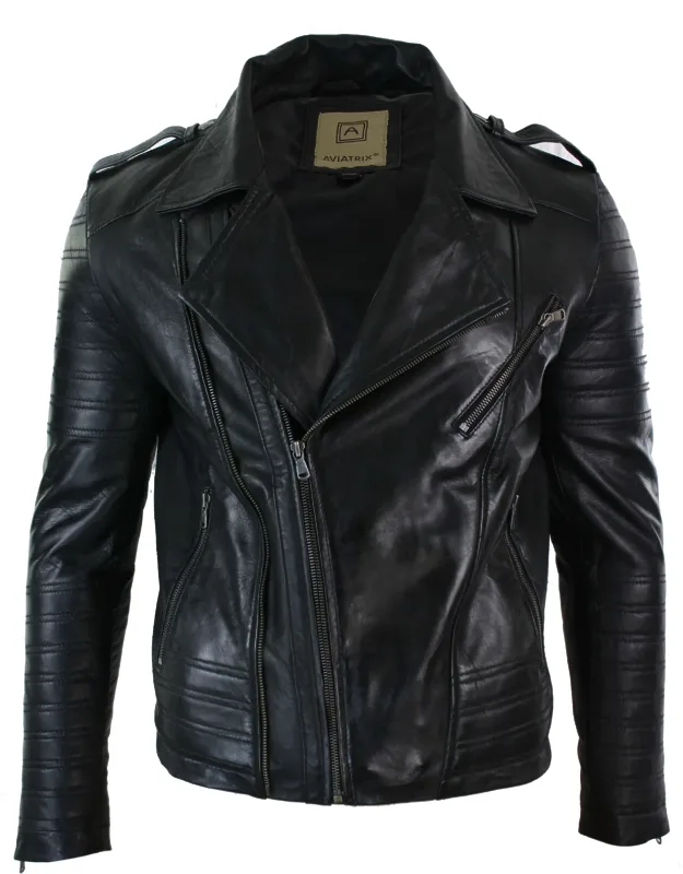Cross Zip Biker Jacket With Quality Fabric And Windproof Features
