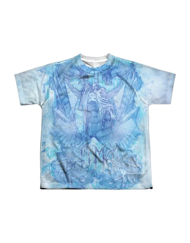 _batman Brooding Short Sleeve Youth Poly Crew Tee / T-shirt_