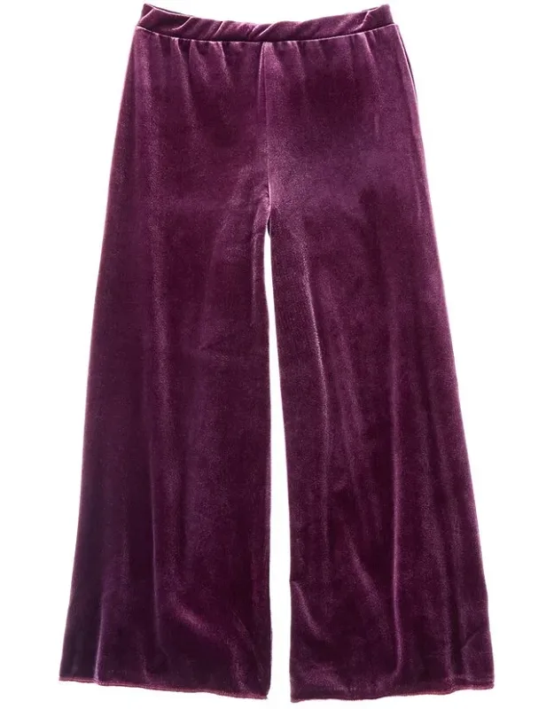 Stretch Velvet Wide Leg Pants