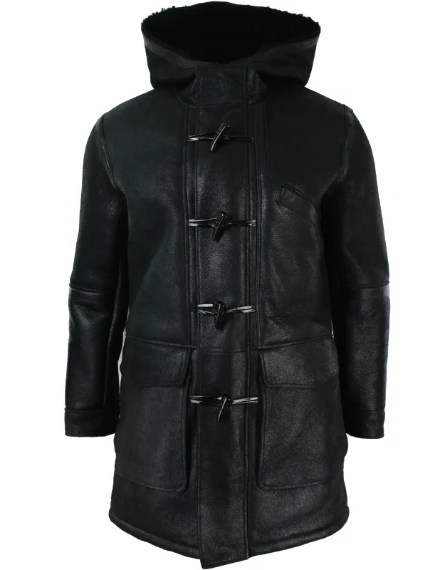 Shearling Sheepskin 3/4 Hood Jacket