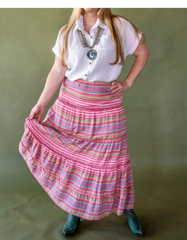 Linen Stripe Skirt