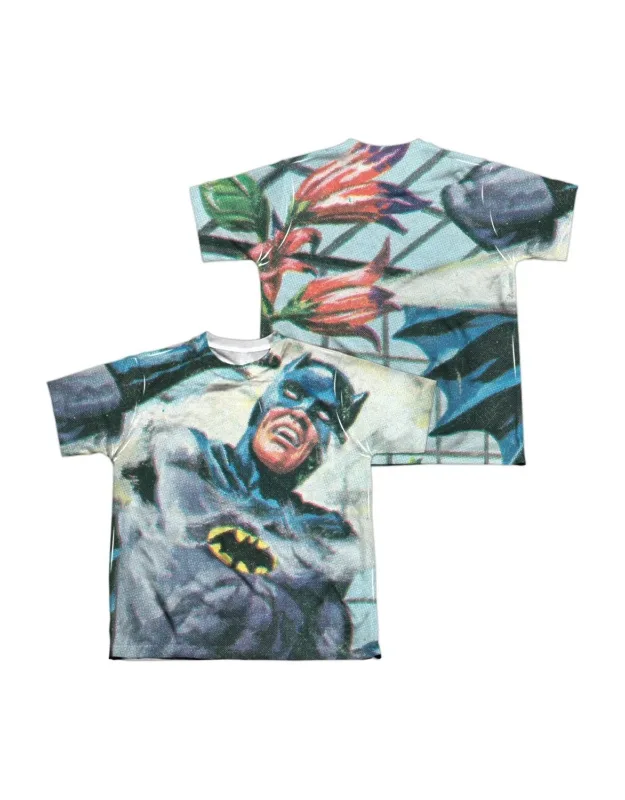 _batman Classic Tv Foliage (front/back Print) Short Sleeve Poly Crew Tee / T-shirt_