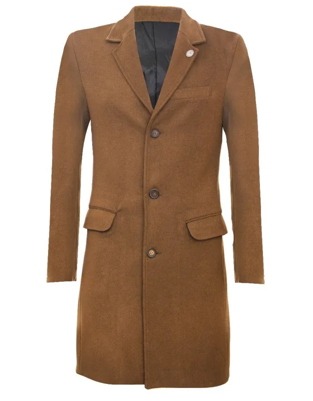 Long Wool Slim Fit Overcoat