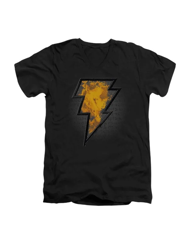 Beveled Emblem Short Sleeve V Neck Premium Cotton Tee