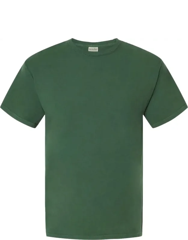 Comfortwash T-shirt With Double-needle Coverstitched And Ribbed Set-in Collar