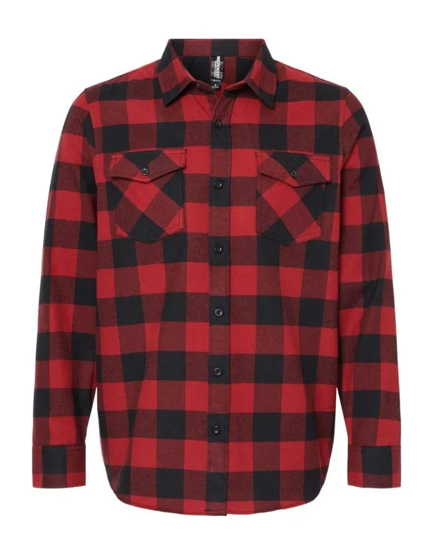 Flannel Shirt With Button Closure And Double Front Pockets