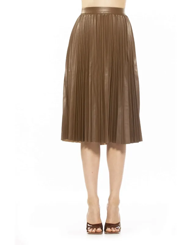 Luca Skirt - Midi Length Pleated Pleather