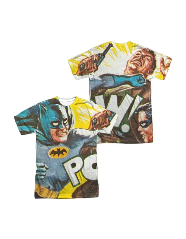 _batman Classic Tv On The Chin (front/back Print) Short Sleeve Poly Crew Tee / T-shirt - Stylish And Easy Wear_