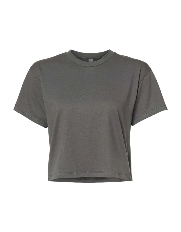 Ideal Crop Top With Drop Shoulder Sleeve And Tear Away Label
