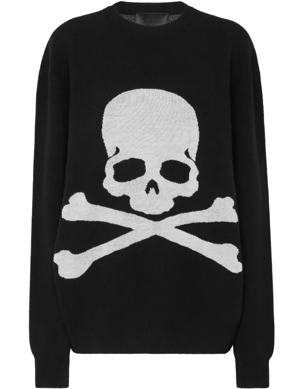 Round Neck Pullover Ls Pure Wool Version & Rib Knit Hems