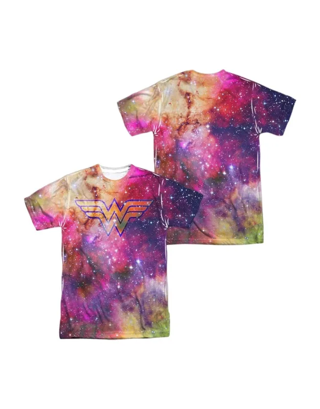 Justice League Of America Galaxy (front/back Print) Short Sleeve Poly Crew Tee / T-shirt