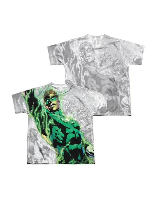 Green Lantern Light Em Up (front/back Print) Short Sleeve Poly Crew Tee / T-shirt