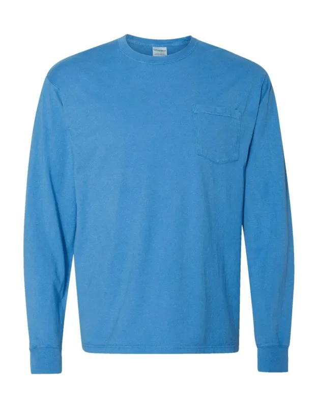 Comfortwash Long Sleeve T-shirt With A Pocket, 100% Ringspun Cotton