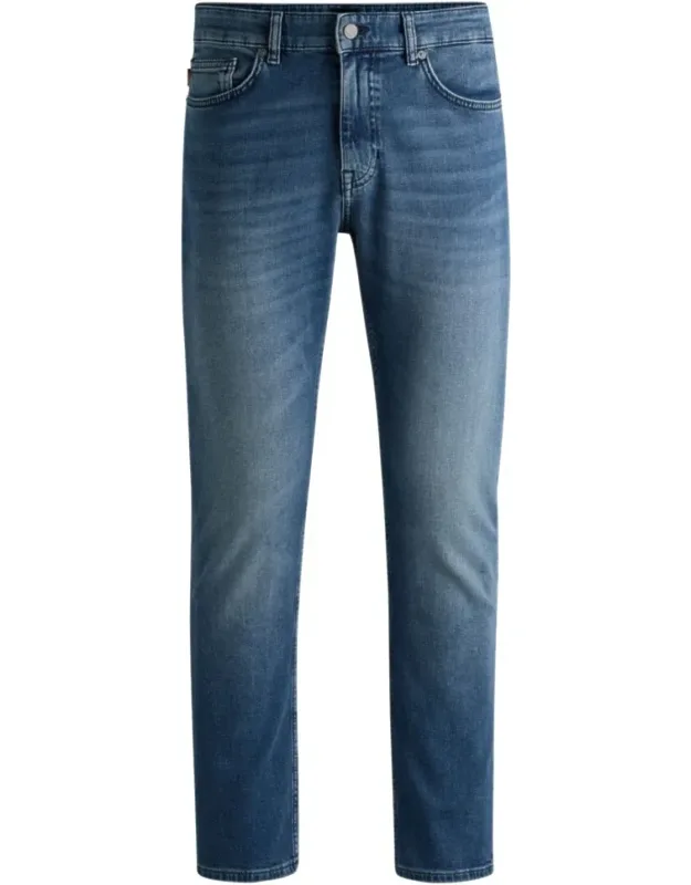 Delaware Slim-fit Jeans In Blue Comfort-stretch Denim With Mid-washed Design And Super-soft Feel
