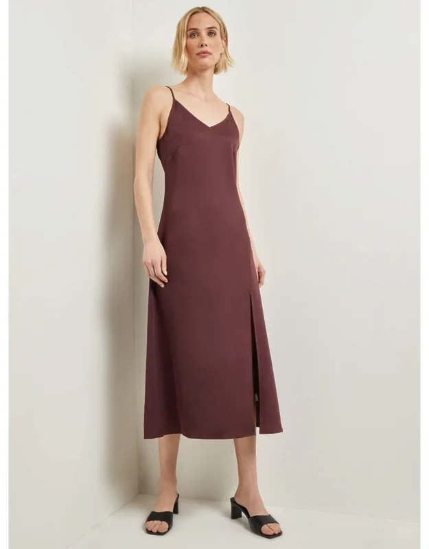 A-line Crepe De Chine Slip Maxi Dress