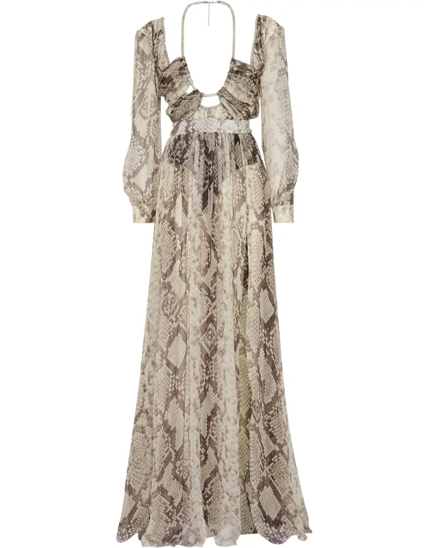 Silk Chiffon Long Dress
