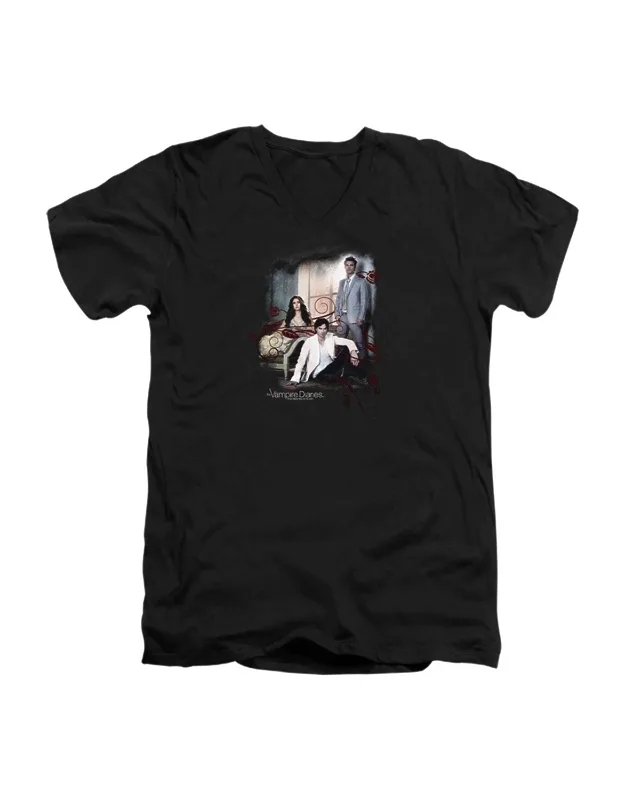 Vampire Diaries Short Sleeve V Neck Premium Cotton Tee