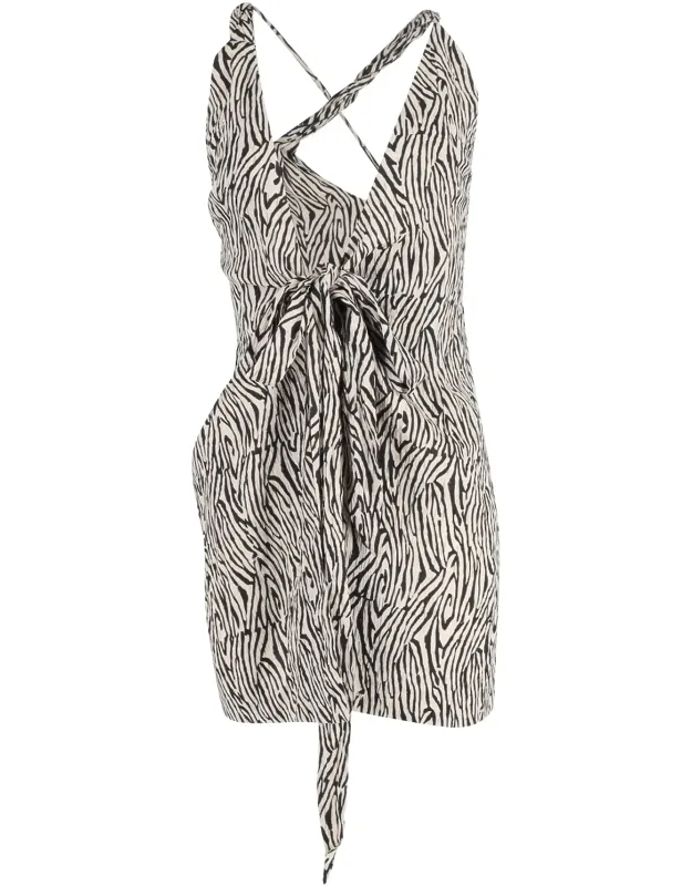 Crinkled Crepe Mini Wrap Dress