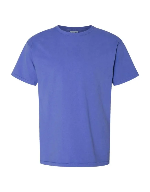 Comfortwash T-shirt With Double-needle Coverstitched And Ribbed Set-in Collar