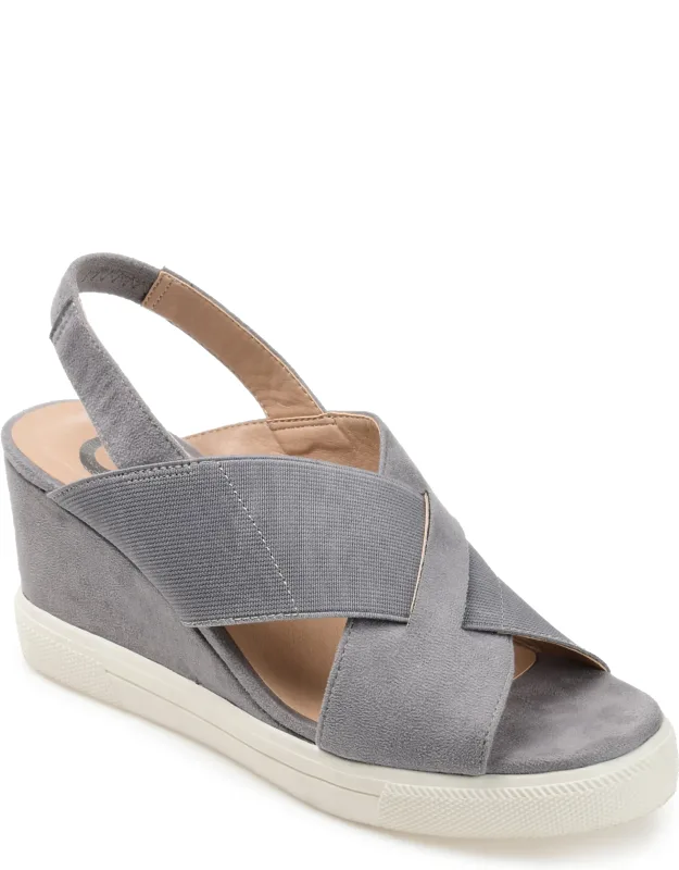 Ronnie Wedge Sandal With Crisscross Detail And Flexible Fit