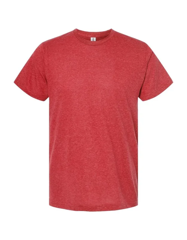 Tultex Poly-rich T-shirt With Ribbed Crewneck And Double-needle Stitching