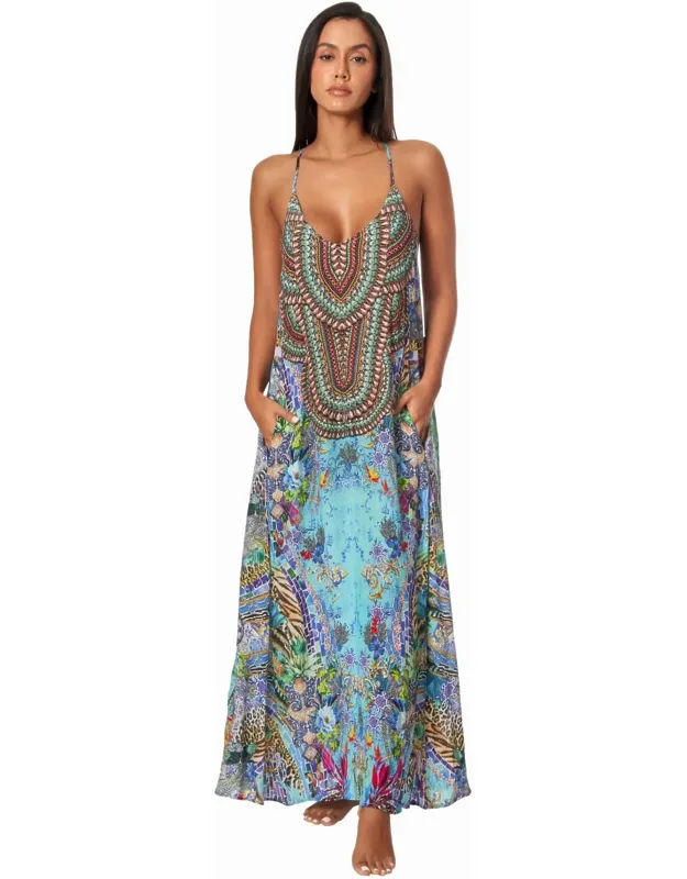 Helena T-back Maxi Dress With Tassel Tie