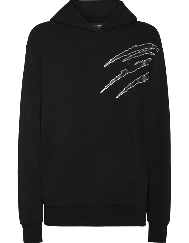Hoodie Sweatshirt With Pouch Pocket And Rib Knit Hems