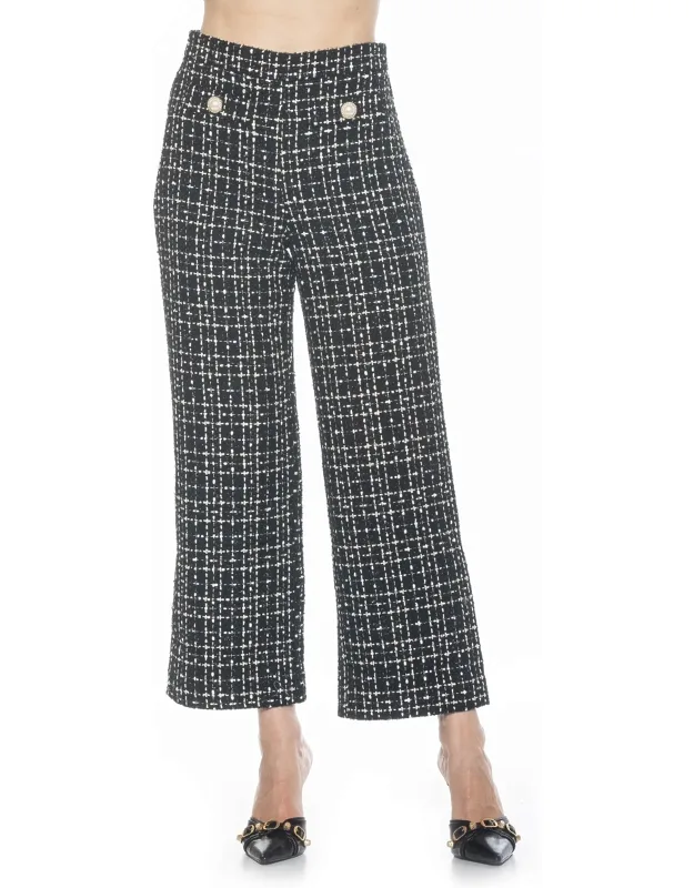 Jayden Pants With Pearl Buttons And Wide Leg Style