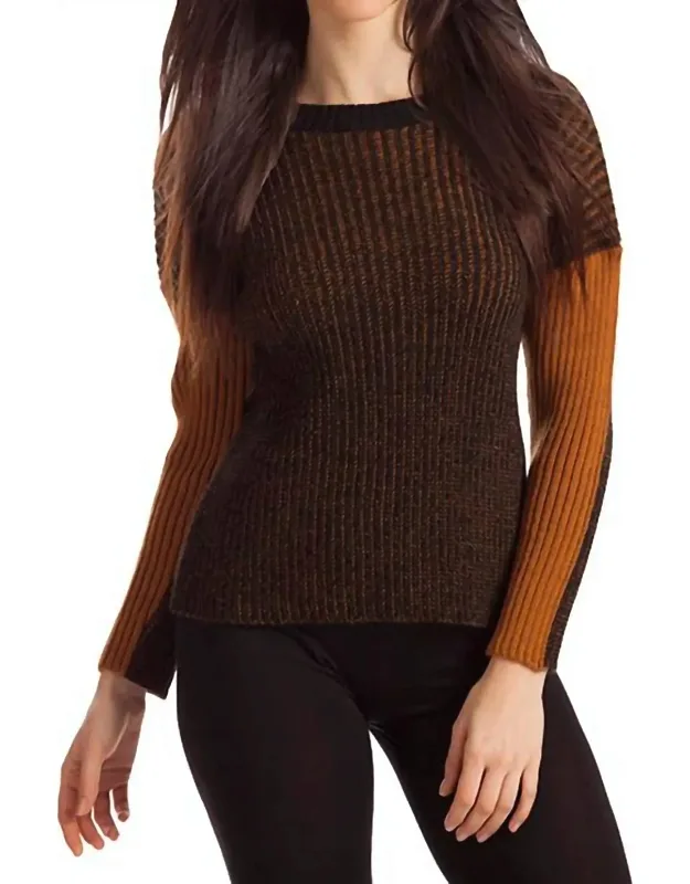Maggie Two Tone Ribbed Sweater