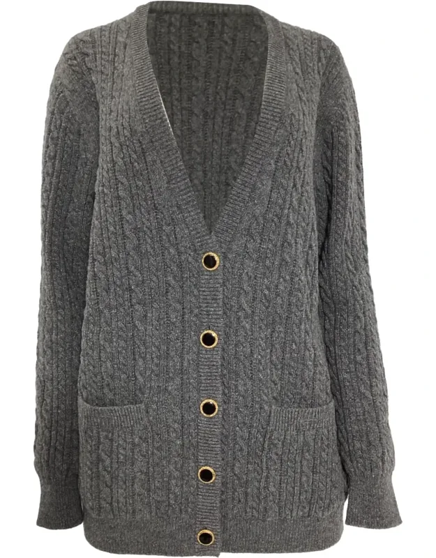 Cable-knit Buttoned Cardigan