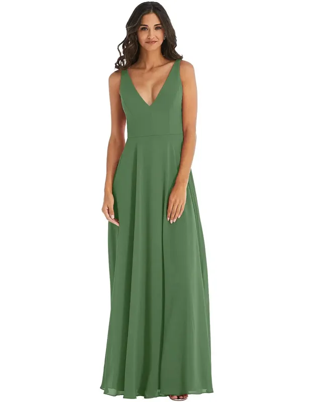 V-neck Chiffon Maxi Dress