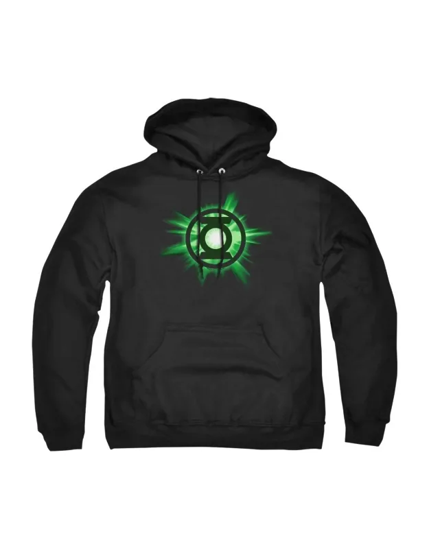 Green Lantern Glow Adult Pull Over Hoodie / Hooded Sweatshirt, 50% Cotton And 50% Polyester