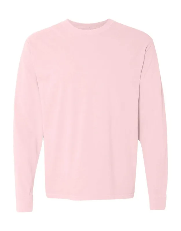 Garment-dyed Heavyweight Long Sleeve T-shirt With Relaxed Fit And Rib Cuffs