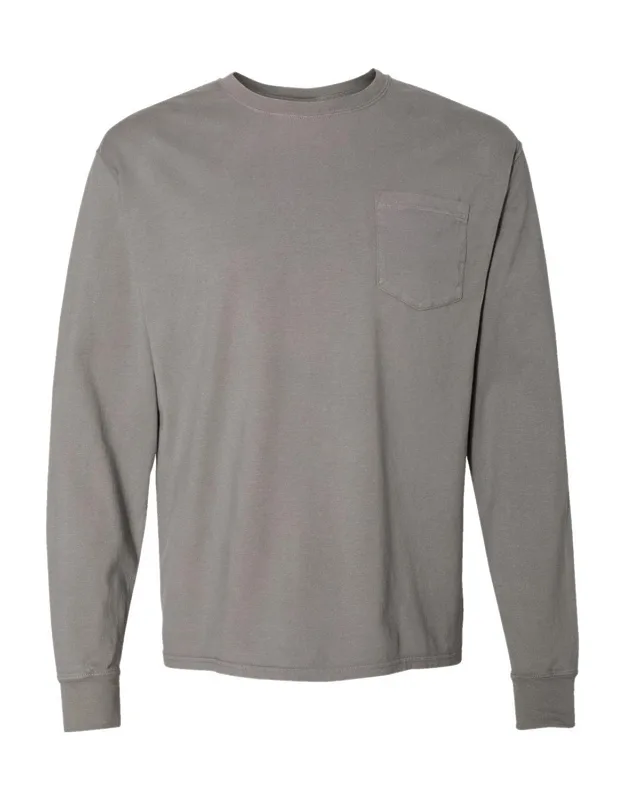 Comfortwash Long Sleeve T-shirt With A Pocket, 100% Ringspun Cotton