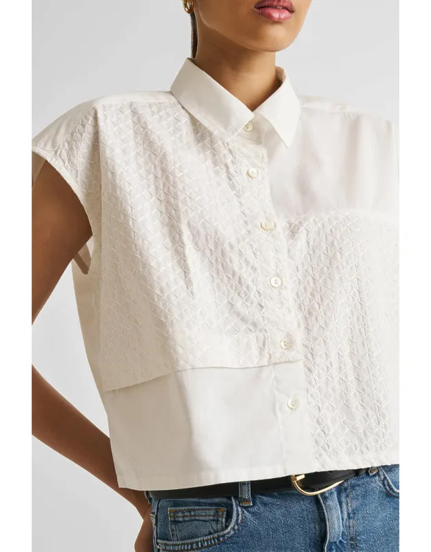 Embroidered Panel Crop Top