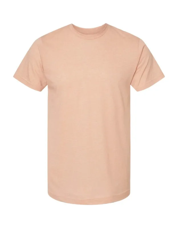 Tultex Poly-rich T-shirt With Ribbed Crewneck And Double-needle Stitching